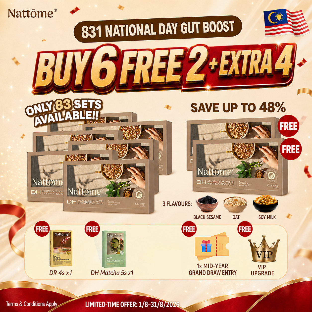 831 Merdeka Special Promo - Buy 6 Free 2 + Free 5