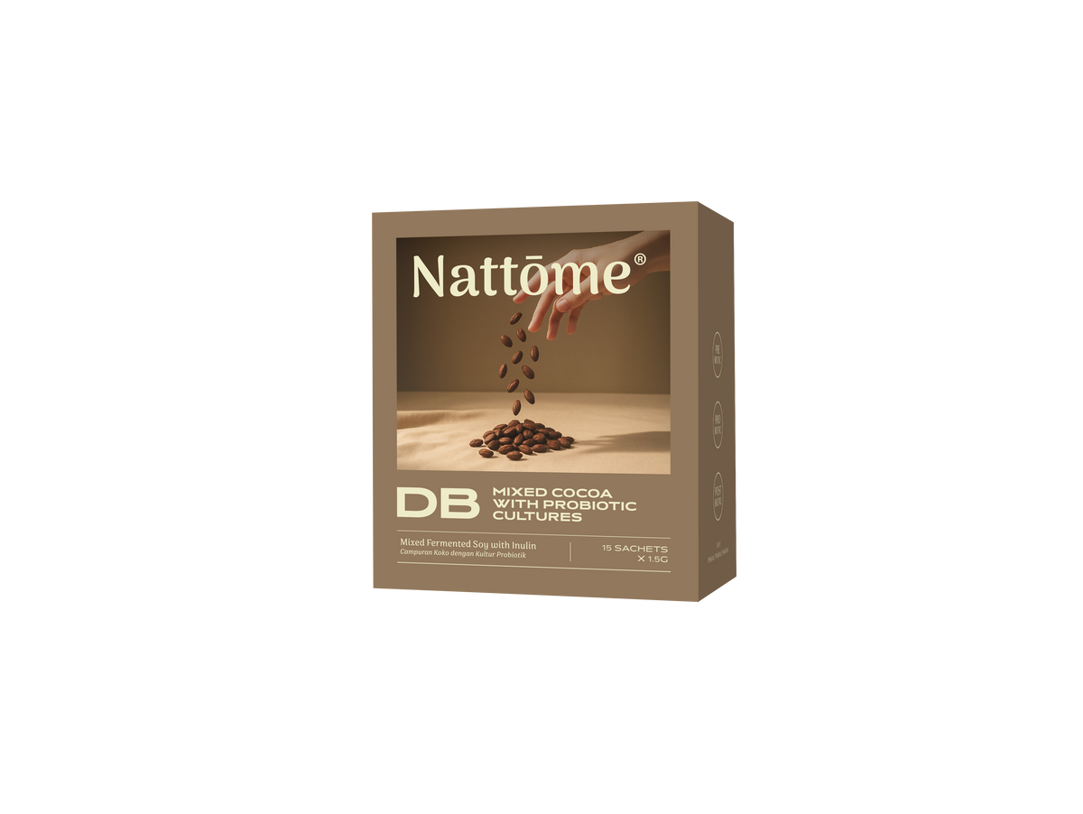 Nattōme DB (Digestive Booster) Mixed Cocoa with Probiotic Cultures, 15 sachets x 1.5g box